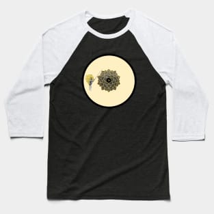 black flower Baseball T-Shirt